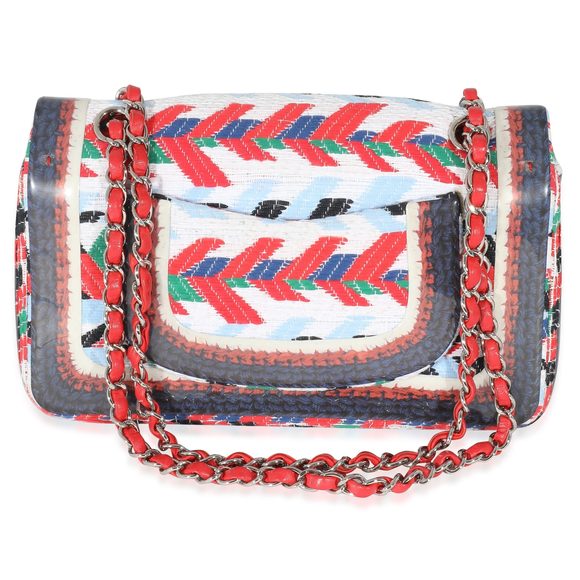 Chanel Multicolour Tweed Silicone Braid Medium Classic Flap - Picture 3 of 7